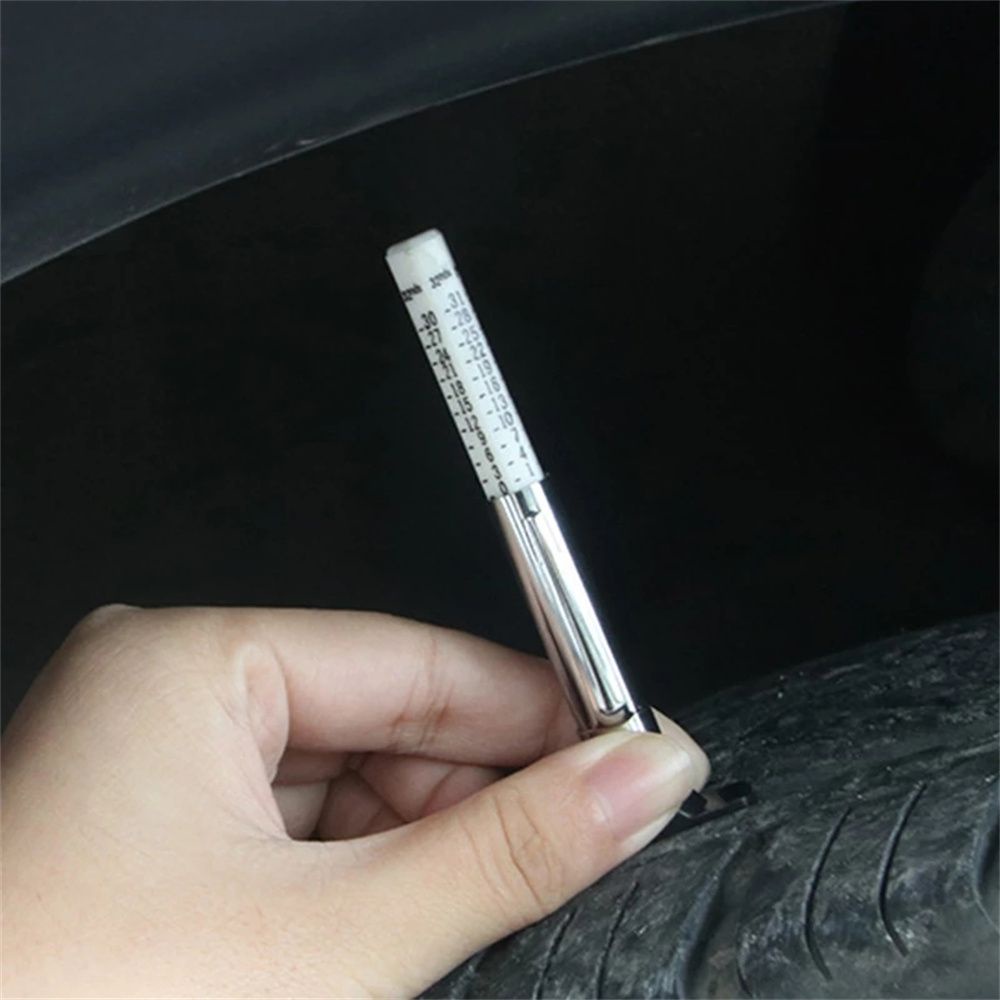 MAYSHOW Gauge Car Tyre Measuring Pen 25mm Measuring Tool Tire Tread Thickness Universal Cylindrical Detection Automotive Pattern Depth