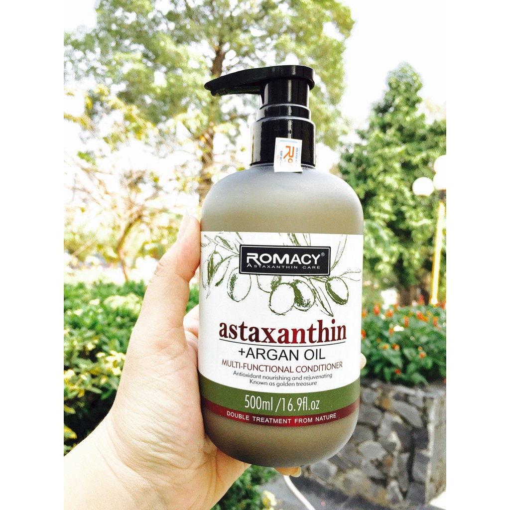 Dầu xả Romacy Astaxanthin Argan Oil Conditioner 500ml dưỡng tóc hư tổn và chống lão hóa tóc