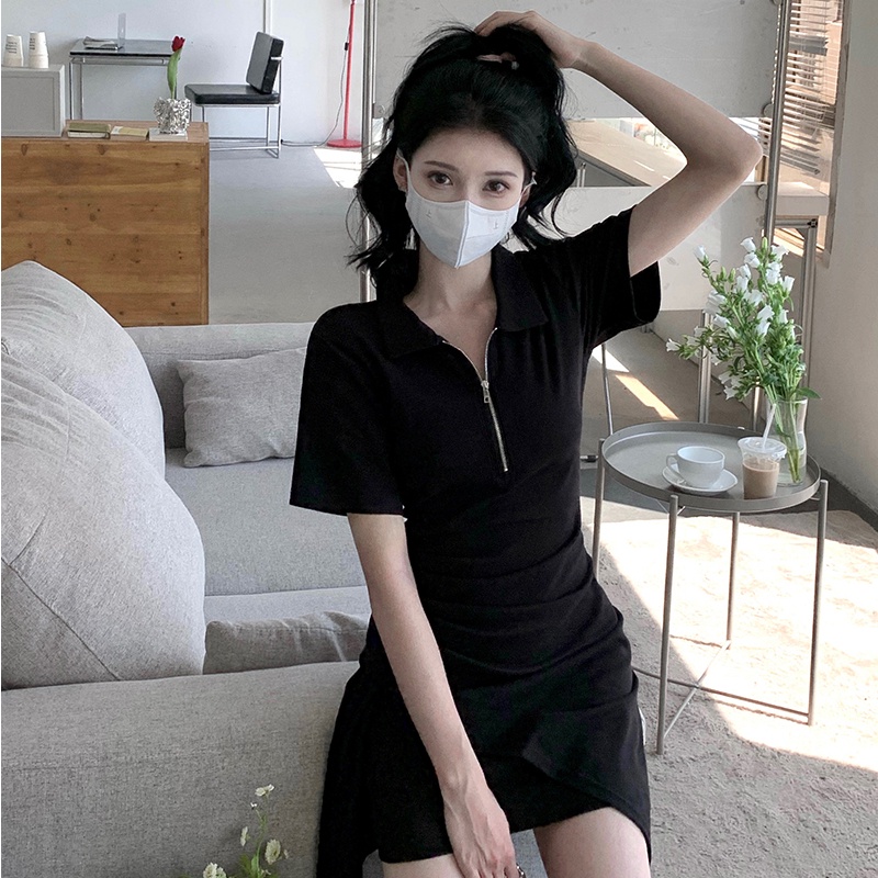 Đầm PERTY ôm dáng cổ polo phong cách Hàn Quốc dành cho nữ