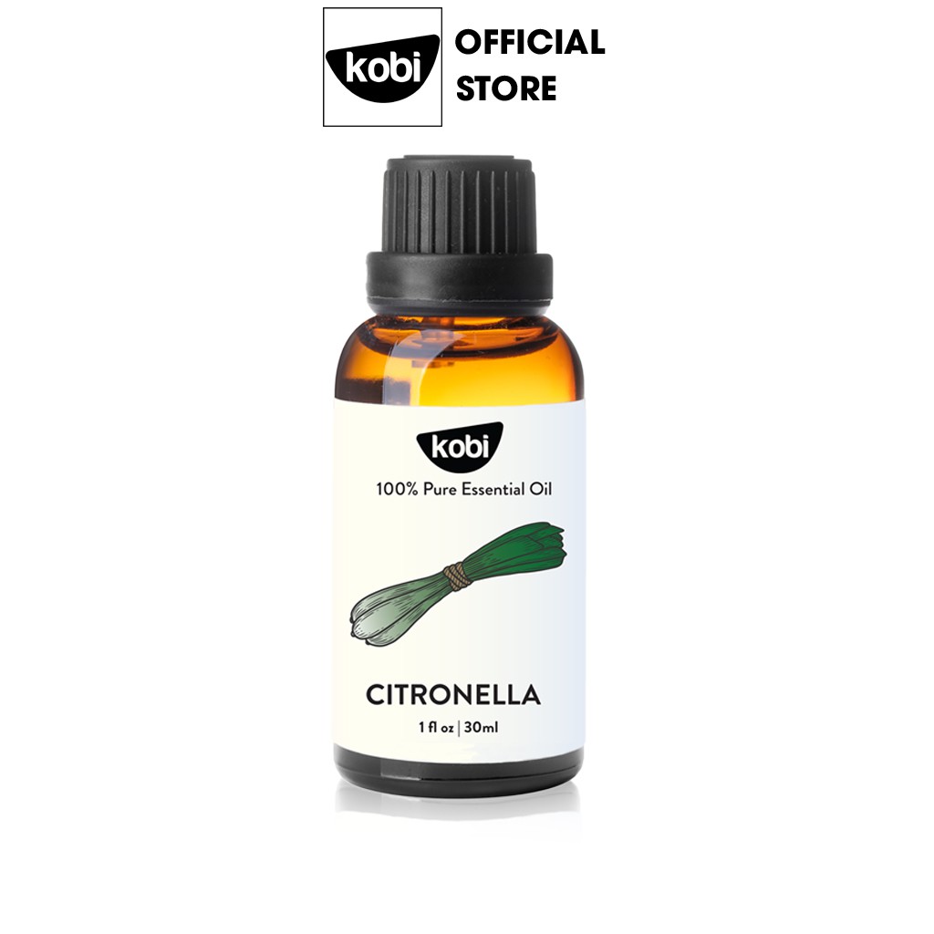 Tinh dầu Sả Java Kobi Citronella essential oil giúp khử mùi, thơm phòng, xua đuổi côn trùng hiệu quả - 30ml