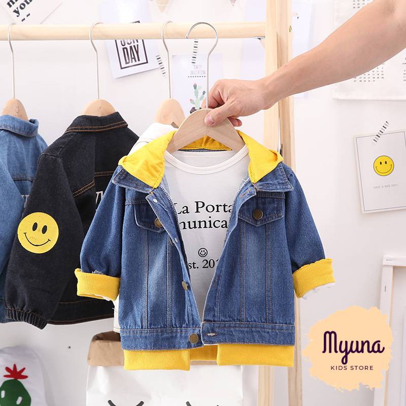 Áo khoác Jean cho bé trai 1 đến 4 tuổi, áo khoác chống nắng bé trai - Myuna Kids Store