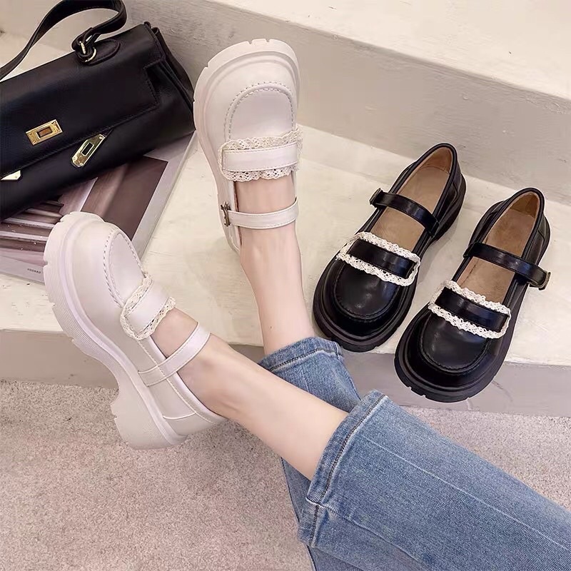 Giày búp bê lolita đế cao phong cách ulzzang đi học cao cấp BRATINA GD005