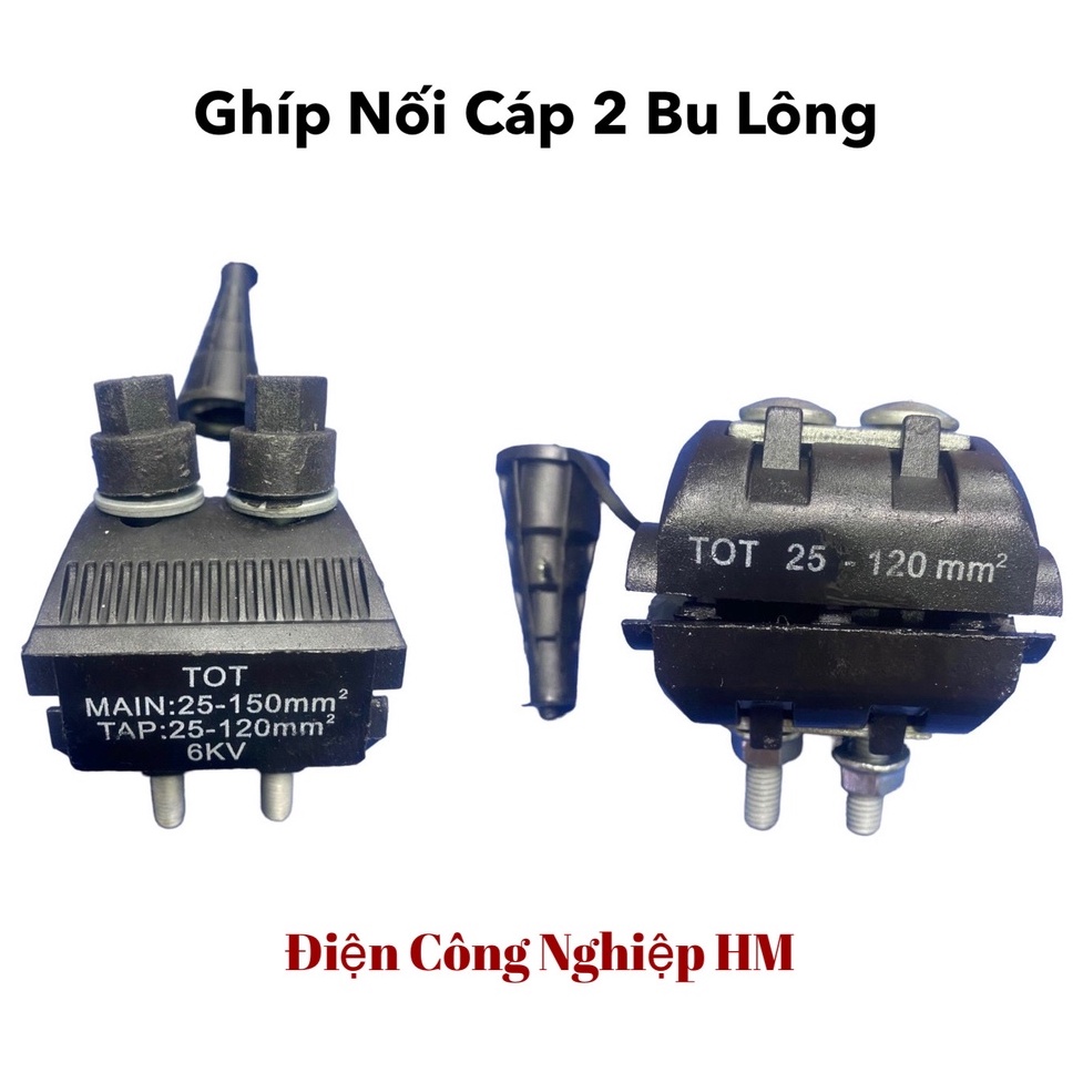 Ghíp Nối Cáp 2 Bu Lông TOT, Ghíp Kẹp Cáp Đôi Dùng Cho Cáp Vặn Xoắn