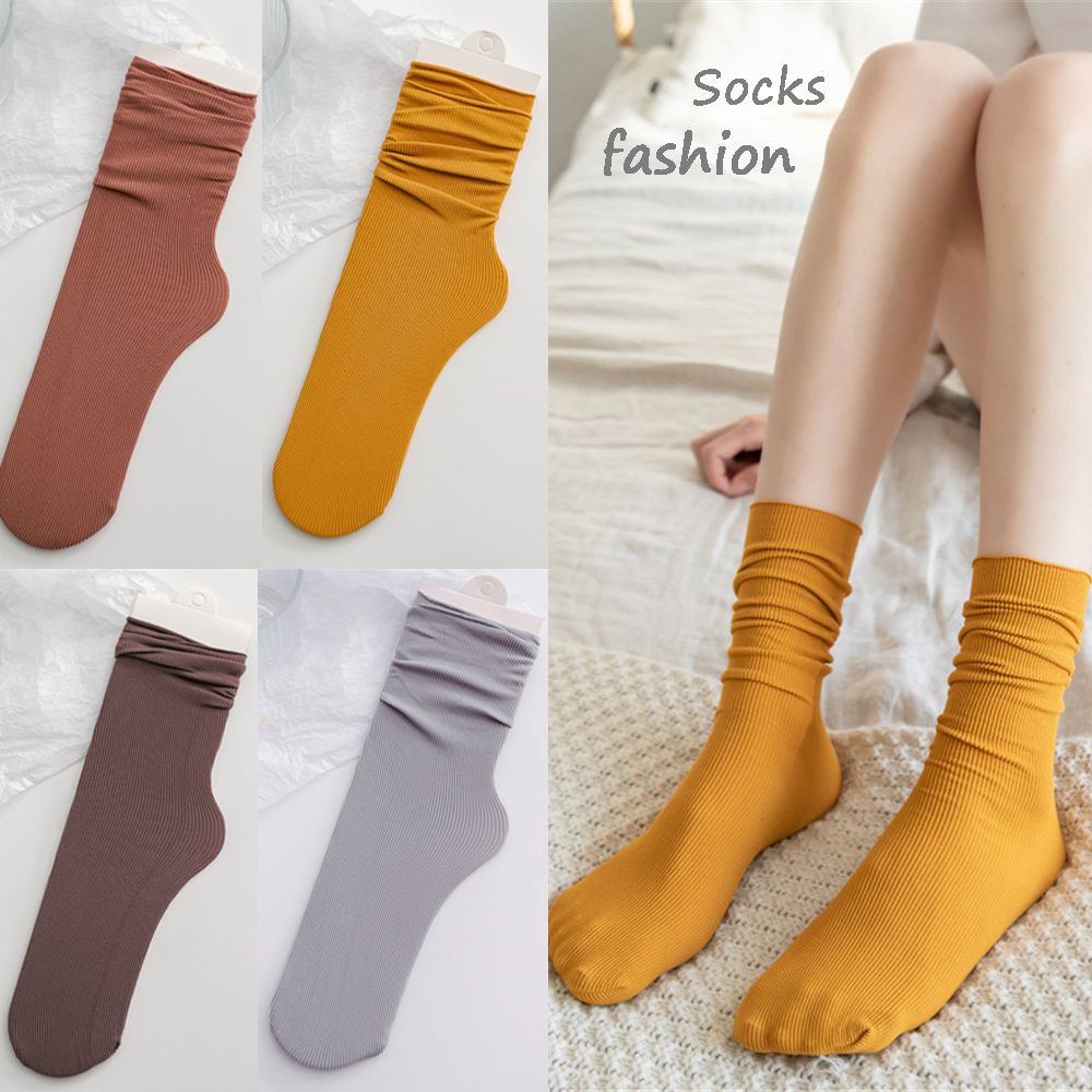 Vớ cao cỏ mềm mại màu trơn thời trang mùa thu dành cho nữ diy