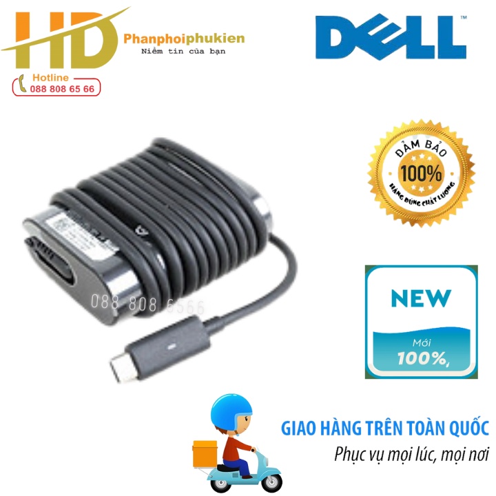 Sạc dành cho Laptop Dell XPS 12 9250 Adapter 20V-1.5A Type-C - Hàng Nhập khẩu