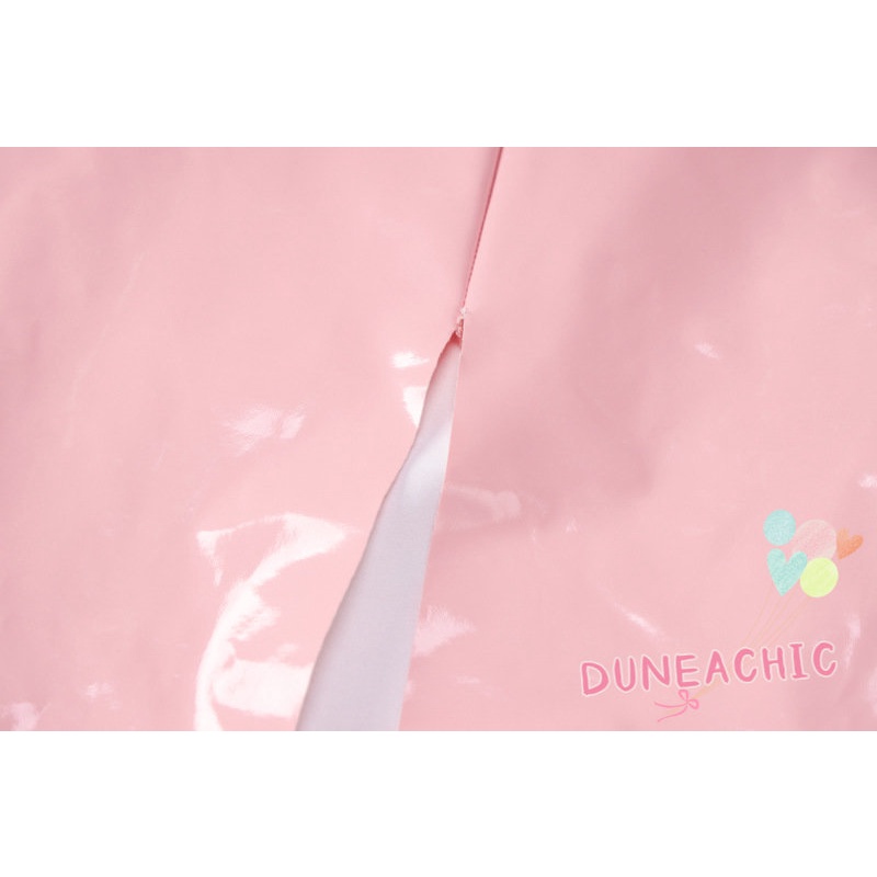 Đầm DUNEA da PU màu trơn xẻ tà quyến rũ cho nữ