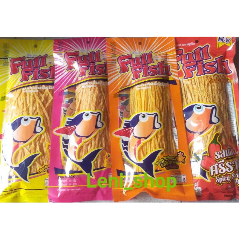 Cá khô sợi Full Fish vị Cay, vị BBQ Và vị Cua và vị Gà Nướng 80g Thái Lan