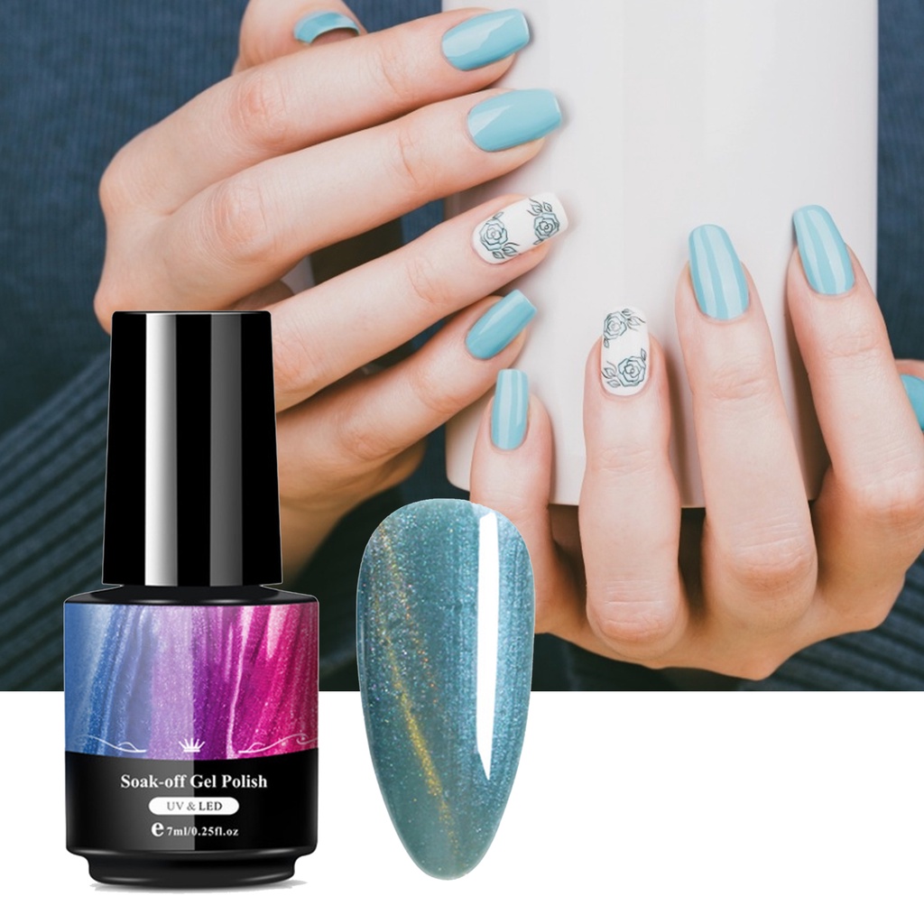 [Hàng mới về] Gel sơn móng tay bóng hiệu ứng mắt mèo 5ml màu sắc bắt mắt thời trang