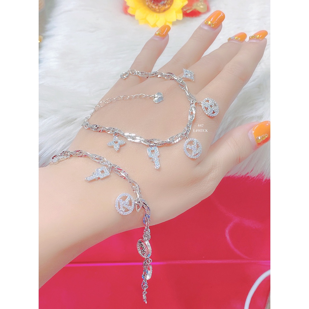 Lắc Tay Khắc Máy Italy mạ 18k - xi kim cao cấp L491
