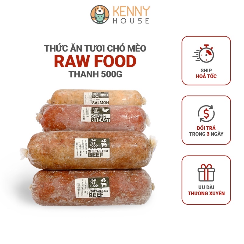 Raw cho mèo - Thức Ăn Tươi Chó Mèo - Thịt Xay Rau Củ - Raw Pet Food chó mèo 500g