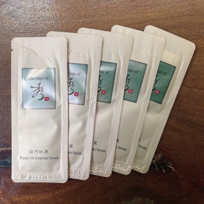 Combo 10 gói tinh dầu chống lão hoá giảm nhăn Saga Repair Oil Ampoule Serum