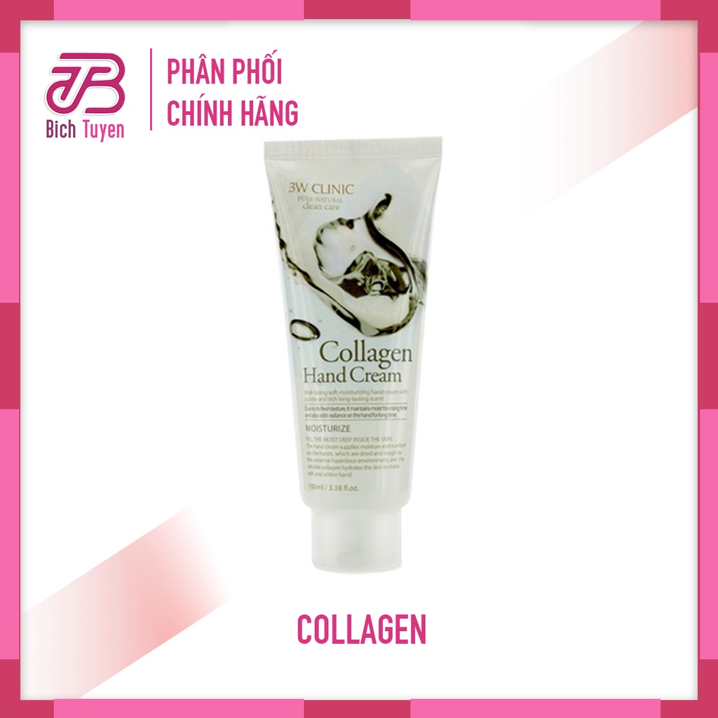 Kem Dưỡng Da Tay 3W Clinic Hand Cream 100ml Kem Dưỡng Da Tay 3W Clinic Moisturizing Hand Cream Hiệu quả lâu - mùi thơm