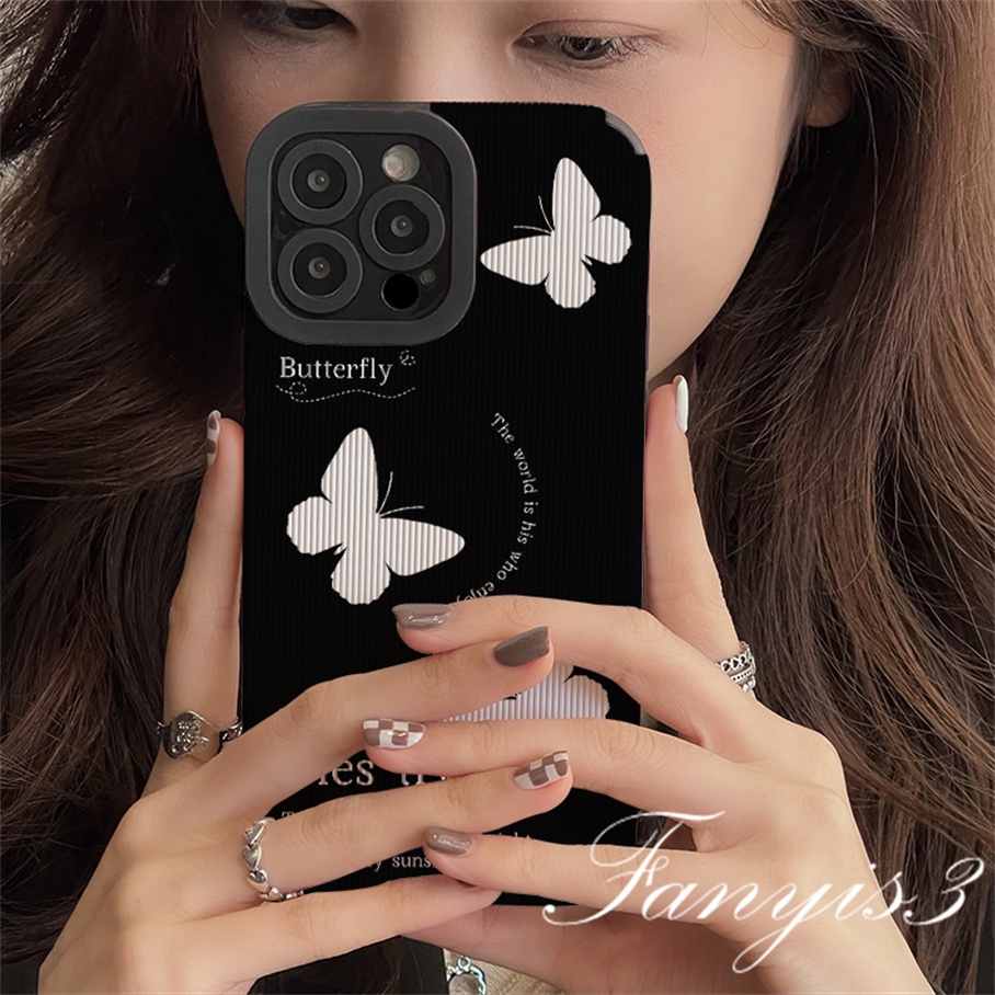 Ốp Điện Thoại Mềm Họa Tiết Bướm Đơn Giản Cho iPhone 13 12 11 Pro Max X XR Xs Max 8 7 6 6s Plus SE 2020