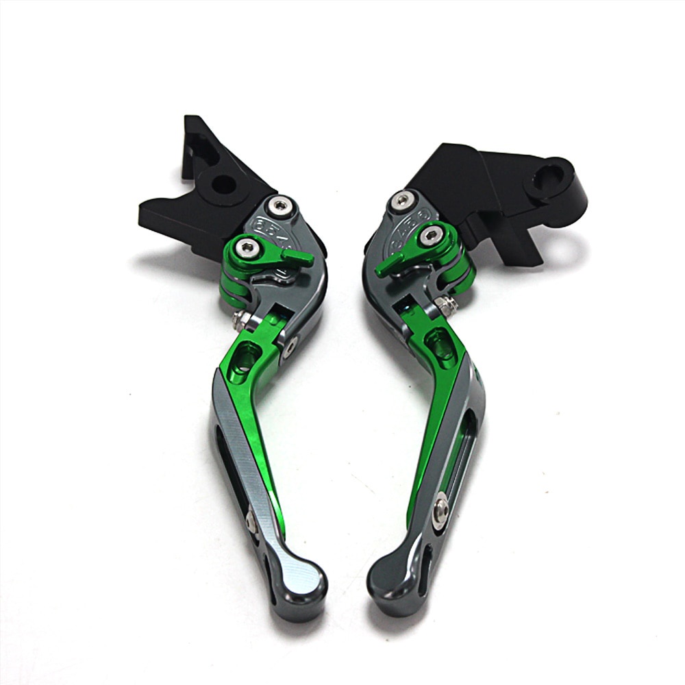 With Logo(ZX9R) Green+Titanium CNC New Adjustable Motorcycle Brake Clutch Levers For Kawasaki ZX9R ZX-9R 2000-2003 2001 2002