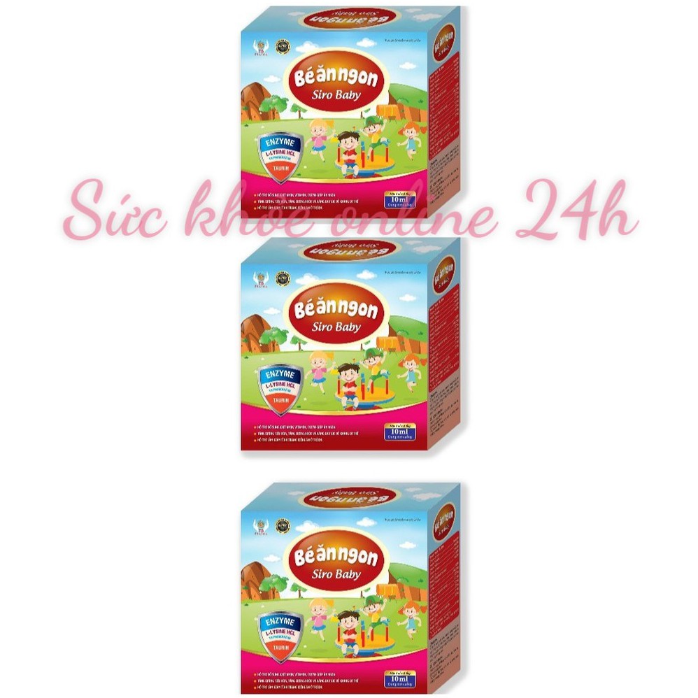 Combo 3 Hộp Siro Bé ăn ngon SIRO BABY - Bổ sung Lysin, Vitamin B1, B6 , D3 giúp bé ăn ngon, ngủ tốt, tăng sức đề kháng