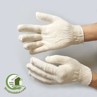 Găng tay len sợi dày màu trắng - bao tay làm việc - bảo hộ lao động