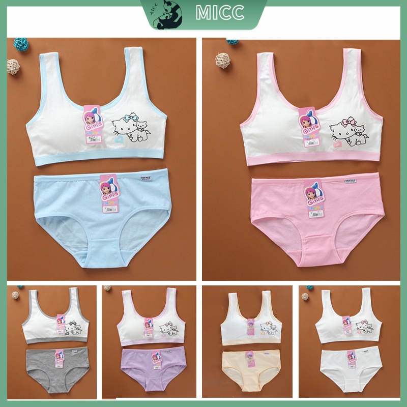 Set Áo Lót Thể Thao Màu Sắc Đơn Giản Kèm Mút Nâng Ngực Dành Cho Bé Gái 10-16 Tuổi