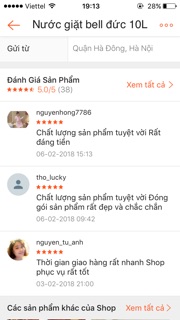 Nước giặt bell đức 10L