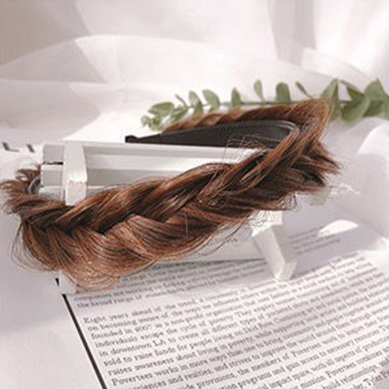 Băng đô tóc giả bện xoắn thời trang Hàn Quốc cho bé gái chống trượt