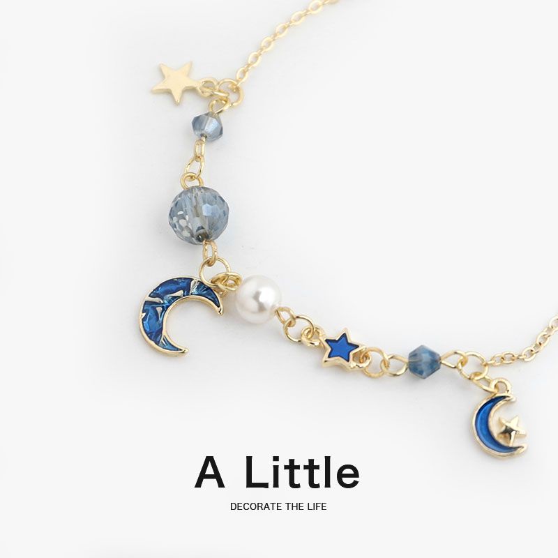 Lắc tay vòng tay mặt trăng khuyết xanh ngôi sao