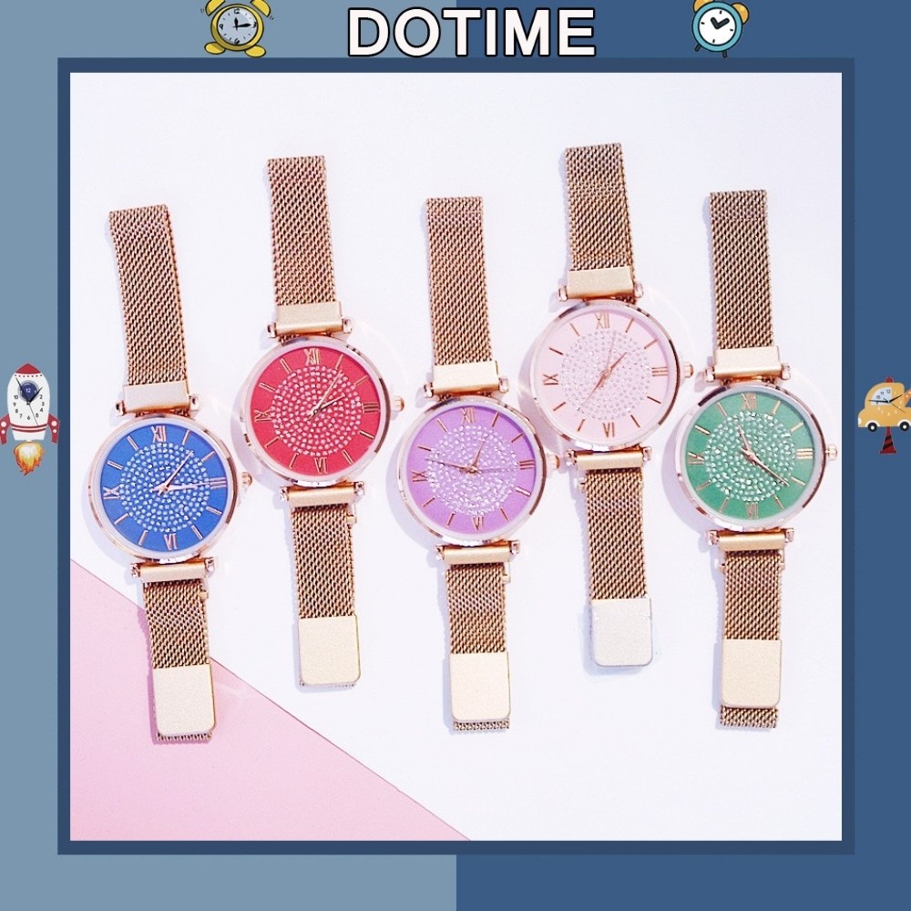 Đồng hồ nữ Dotime thời trang dây lưới nam châm siêu đẹp ZO88