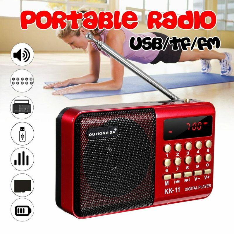Radio Kỹ Thuật Số zzz Tích Hợp Đài FM USB TF MP3 Cầm Tay Có Thể Sạc Lại