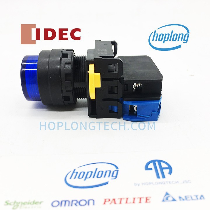 YW1L-M2E10QM3S IDEC Nút nhấn có đèn phi 22 IDEC dạng lồi 1NO nhấn nhả 230/240V màu xanh dương