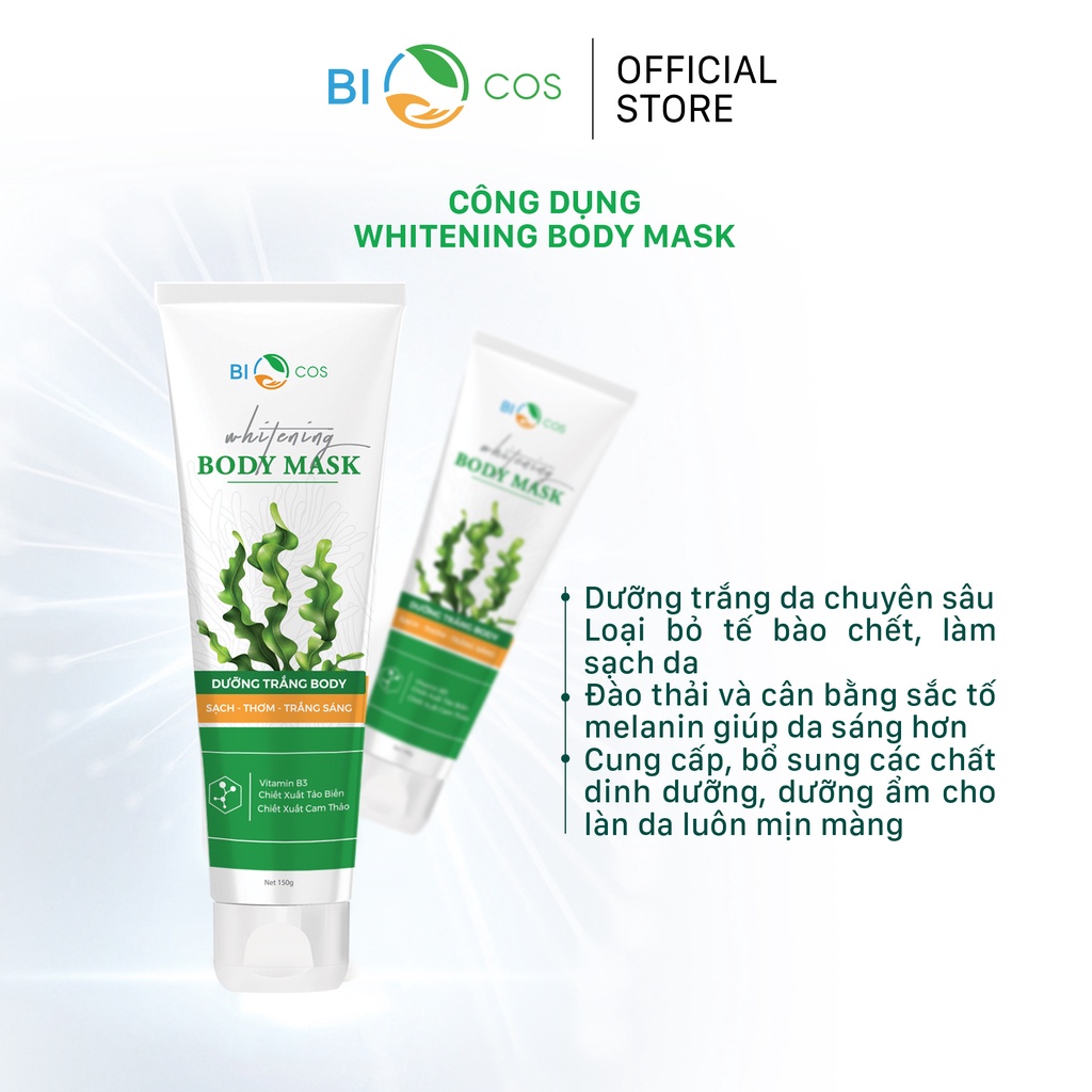 Kem Dưỡng Toàn Thân BIOCOS Whitening Body Mask 150g - Dưỡng Thể Da Trắng Sáng