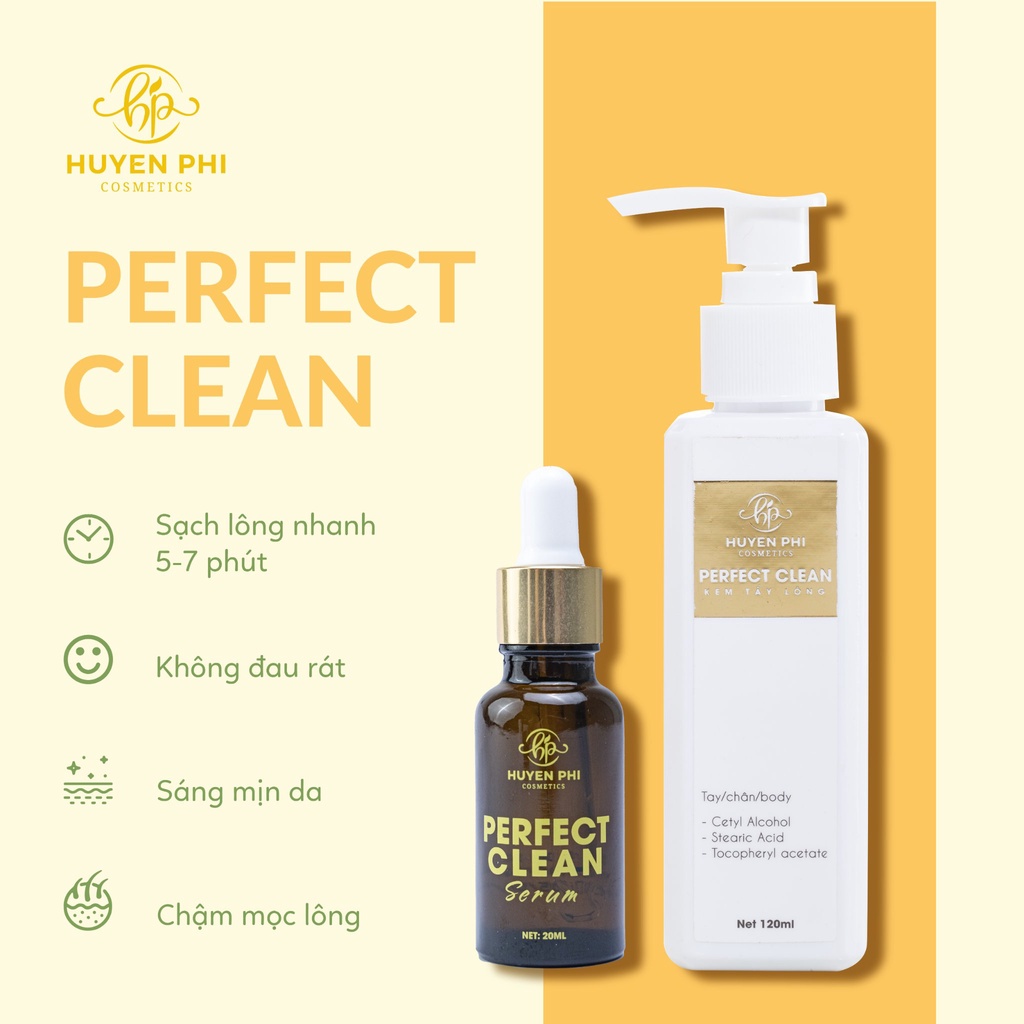 Combo Cọ Quét Mặt Nạ kèm Kem Tẩy Lông Perfect Clean Huyền Phi 120ml  Xử Lý Triệt Để Vĩnh Viễn Mọi Loại Lông Body