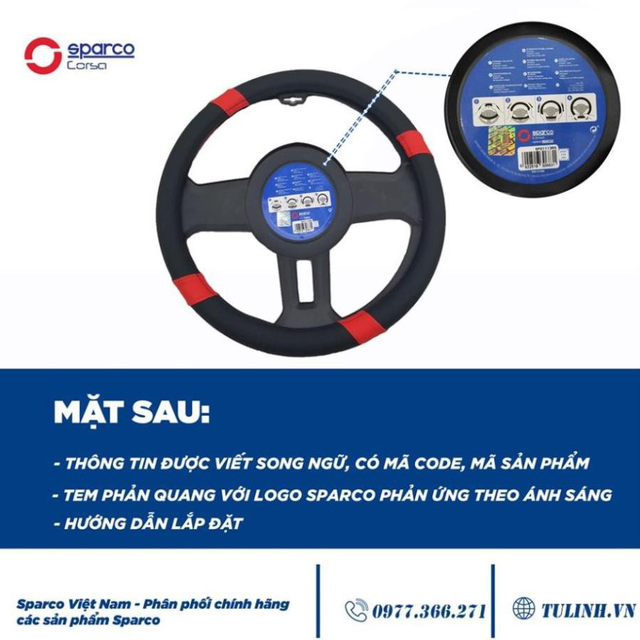 Bọc vô lăng Chính hãng Sparco mã 1117RD - đầy đủ tem mác, khung vô lăng