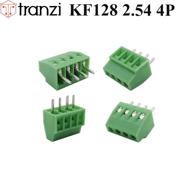 Cầu đấu 2.54mm KF128 2.54 4P chân cắm thẳng xanh - túi 5 cái