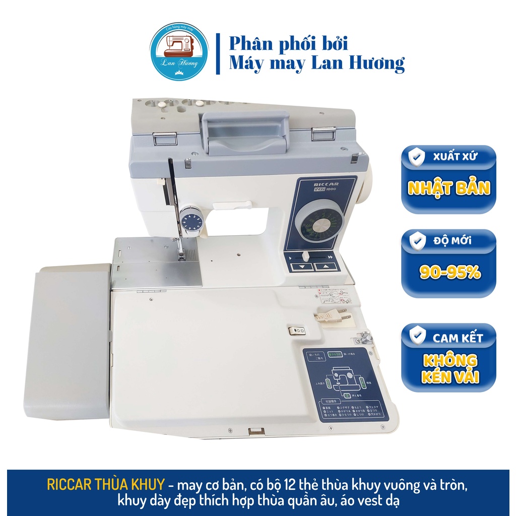 Máy May Nhật Thùa Khuy Cực Đẹp Riccar 1000 và 303- Thùa Khuy Áo Dạ, Vét, Măng Tô - Máy Khỏe- Thùa Được Vải Dày