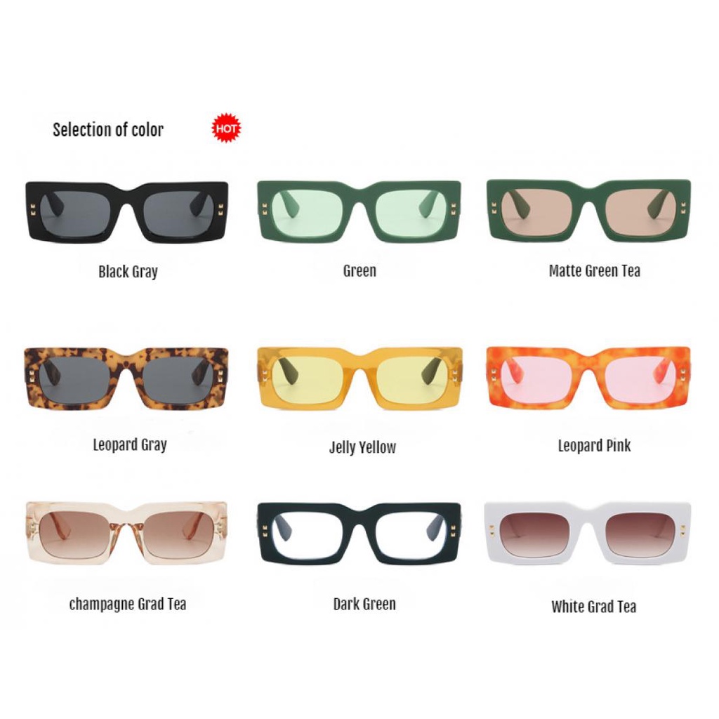 Kính Mát Gọng Vuông Chống Tia UV400 Phong Cách Âu Mỹ