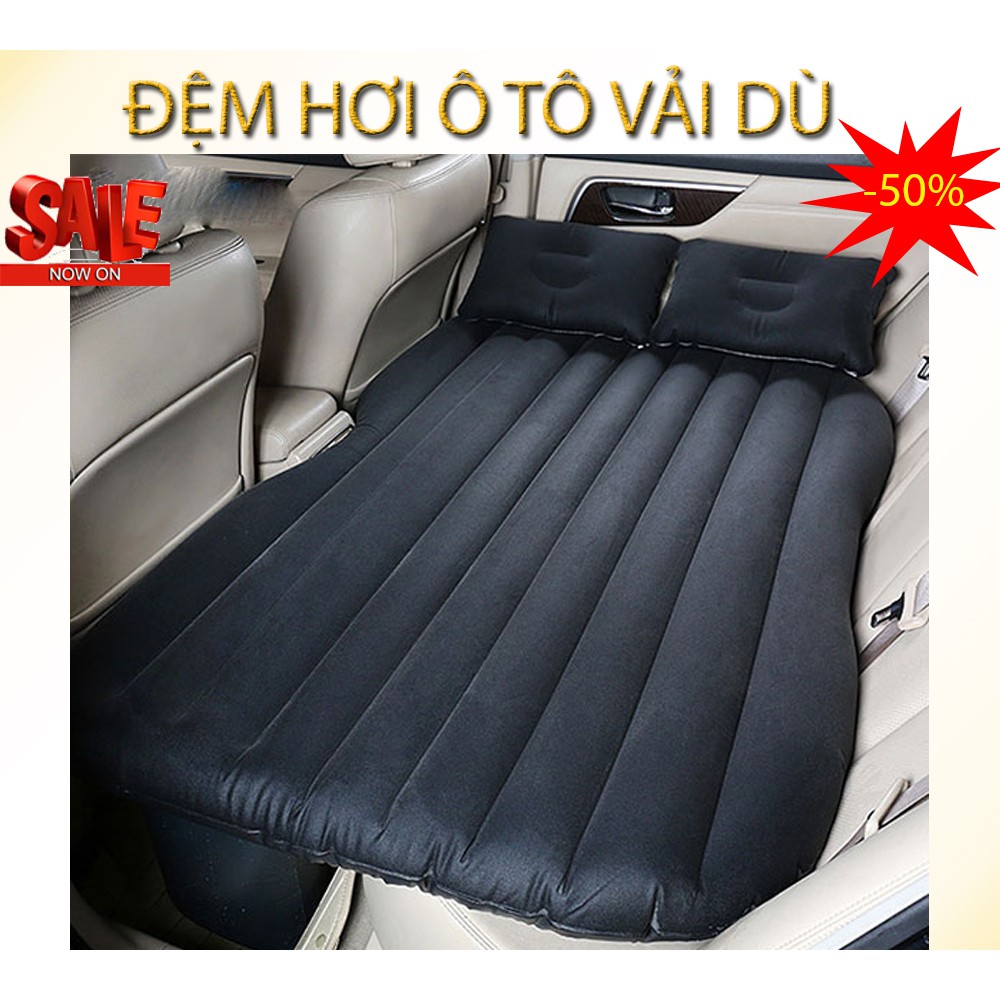 Đệm Hơi Ô Tô Chất Liệu Vải Nhung Dù (loại 1)-  Kèm Bơm Điện 2 Chiều 12V- Có Thể Gấp Gọn, Dành Cho Tất Cả Các Dòng Xe