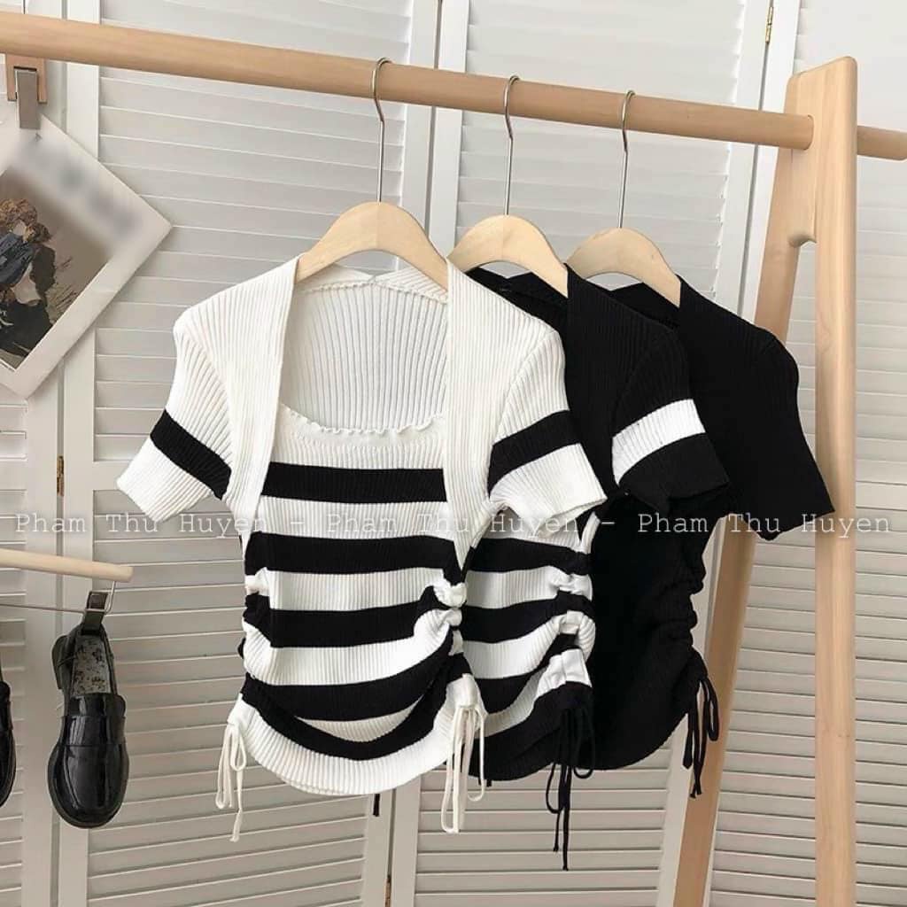 Áo len dây rút 2 bên xinh