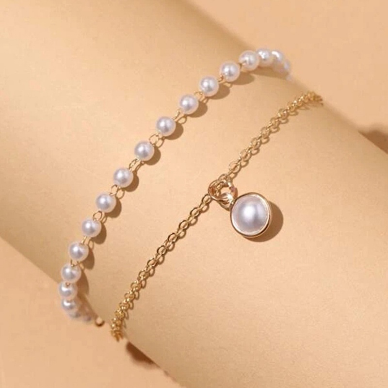 Vòng Tay Hai Lớp Đính Ngọc Trai Sang Trọng Thời Trang Cho Nữ