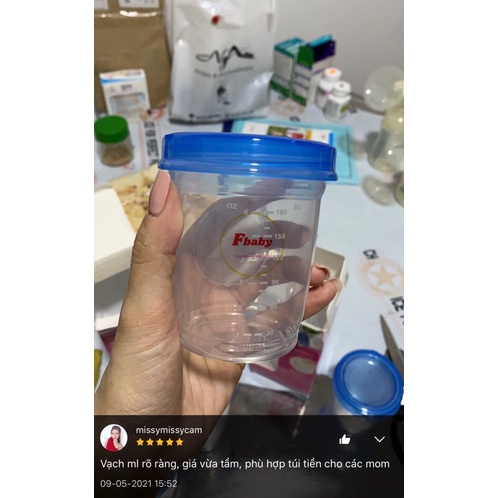 Combo 6 Cốc Trữ Sữa/ Trữ Đồ Ăn 180ml Upass Thái Lan