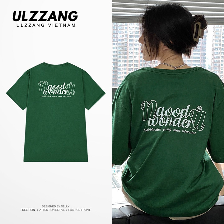 Áo thun nữ xanh lá local brand ULZZANG form dáng rộng unisex tay lỡ good wonder