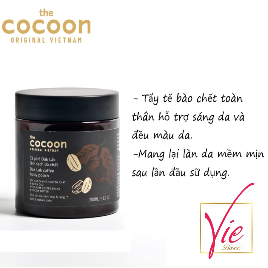 Tẩy Tế Bào Chết Body COCOON Cafe Đắk Lắk - COCOON Dak Lak Coffee Body Polish 200mL