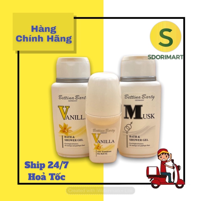Set 3 sữa tắm du lịch Bettina hương Vanilla và Musk  Đức 🇩🇪