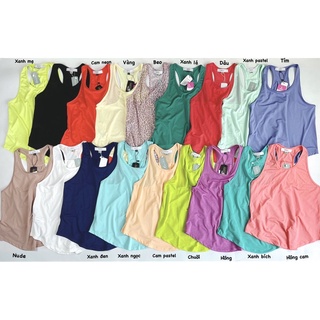 Áo tanktop nữ tập gym yoga GB lưới mè phối cùng áo bra nhiều màu
