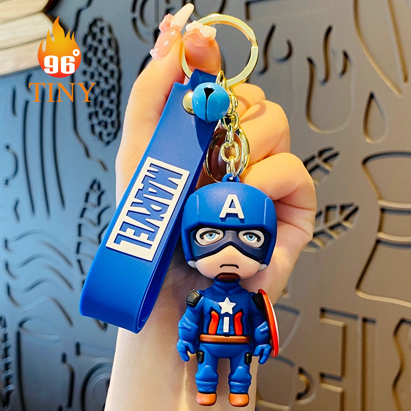 Móc khóa biệt đội siêu anh hùng Avengers, Đội trưởng mỹ, người Nhện, Người Sắt, Hulk, Thor treo túi, điện thoại, balo