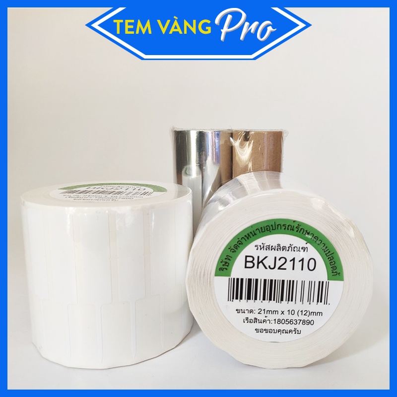 Tem Vàng Nữ Trang, Tem Trang Sức Cho Tiệm Vàng  - 5,000 Tem Loại 12mm Mực Resin ĐEN