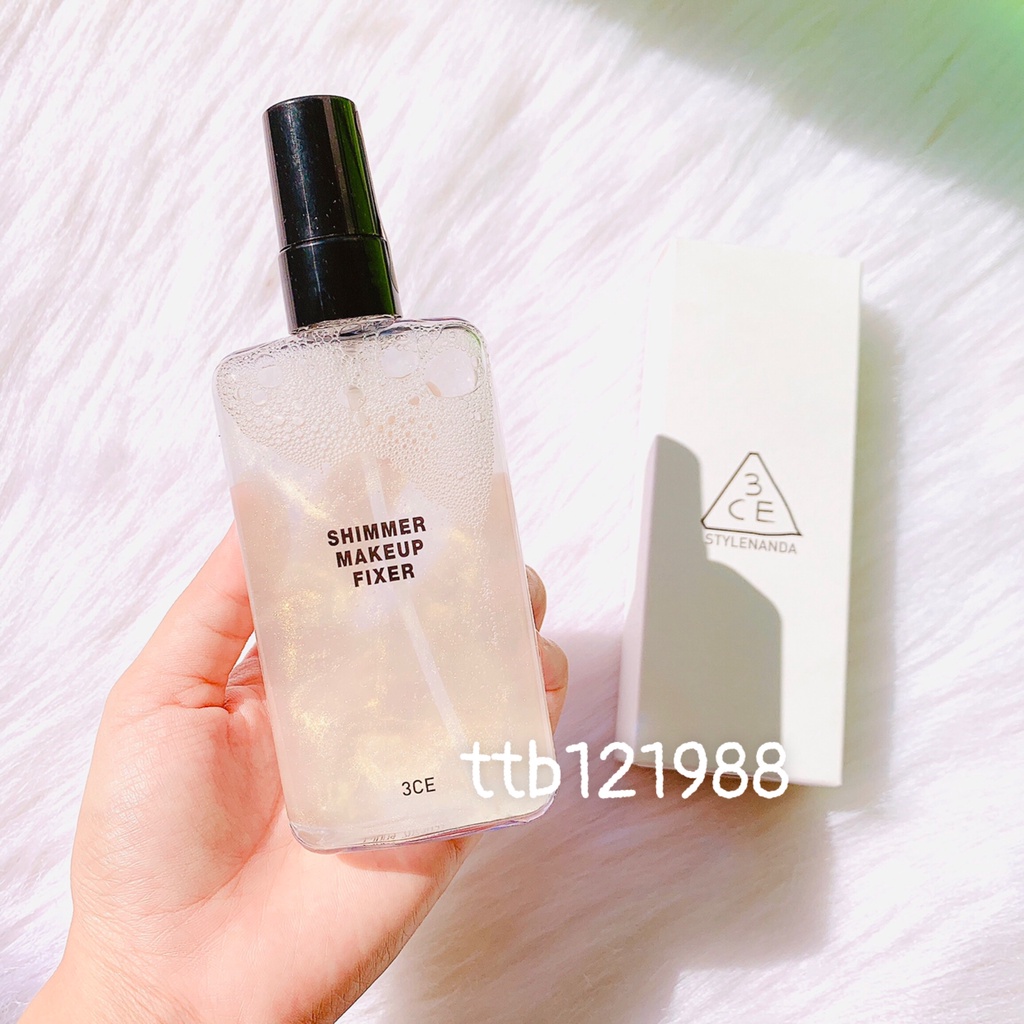 Xịt Khoáng Khóa Nền 3CE Makeup Fixer Mist / Shimmer Makeup Fixer Giữ Nền Kâu Trôi