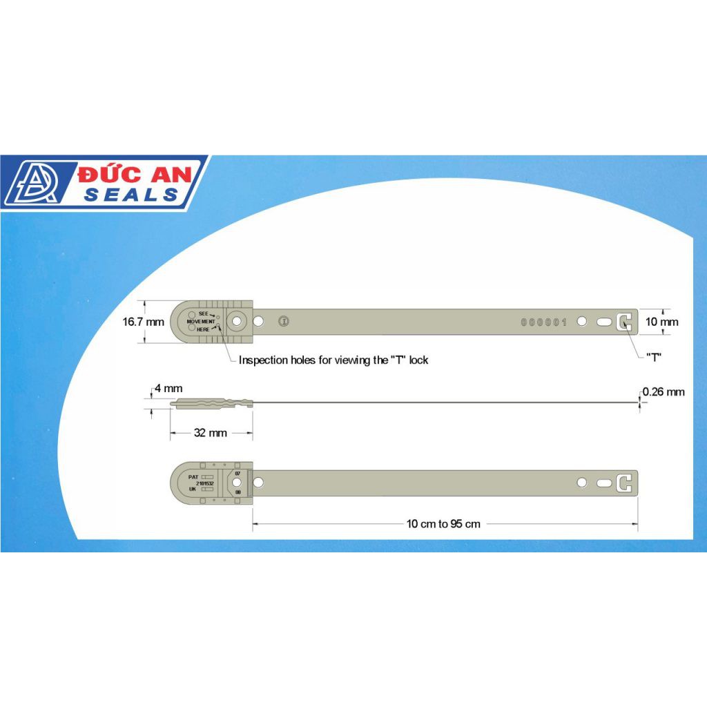 25 chiếc - Seal khóa niêm phong kẹp chì lá thép DA04
