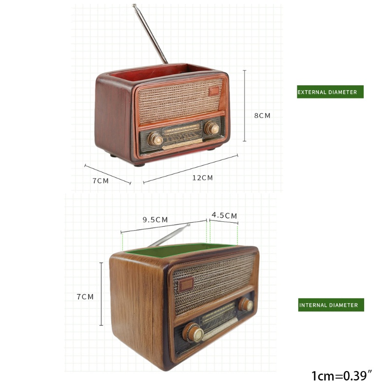 Chậu Trồng Cây Hình Radio Phong Cách Retro
