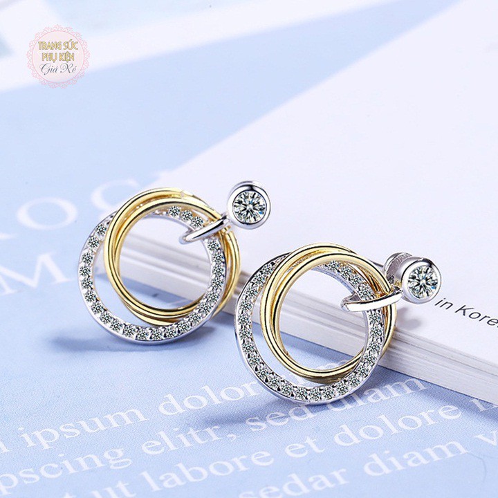 Bông tai nữ style Hàn, siêu xinh bạc ý S925 - HT234