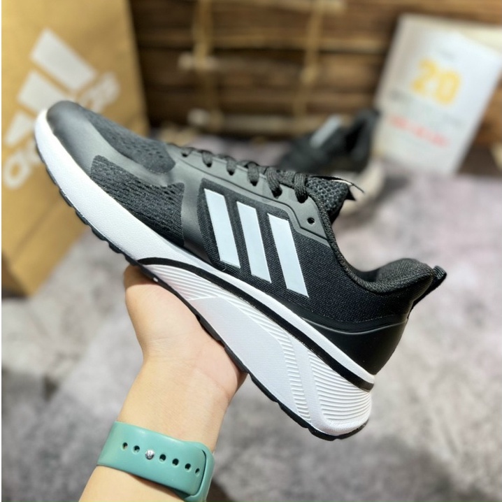 Giày Thể Thao Adidas alphabonce Rc Core Grey, Giày chạy bộ đen trắng.