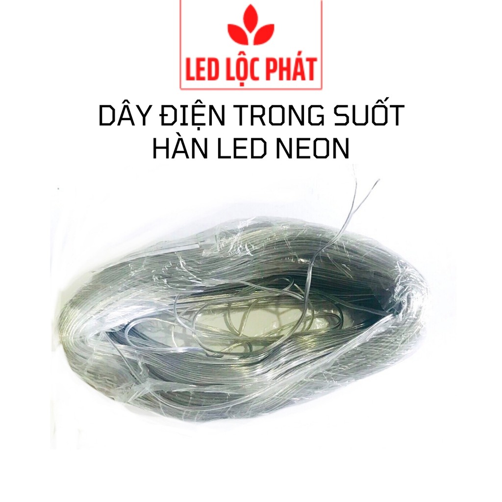 Dây hàn điện trong suốt led neon, dây điện nhỏ trong suốt đôi 2x0,25 quy cách 1m