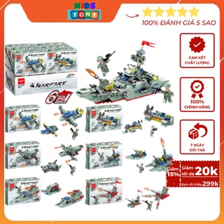 Bộ đồ chơi LEGO lắp ghép tầu chiến quân sự, chiến hạm hải quân DIY mô hình MINIFIGURES, đồ chơi giáo dục trẻ em 6trong1.